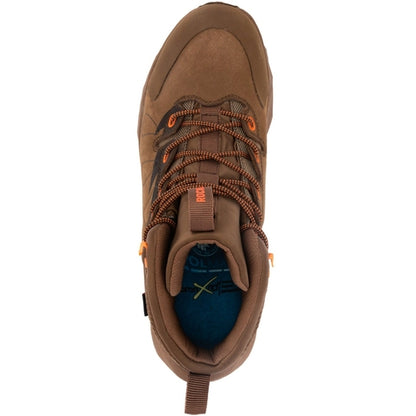 Top view of ROCKROOSTER Farmington brown boots featuring sturdy construction and secure lace-up design