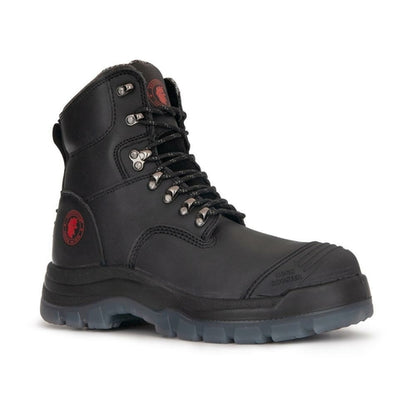 ROCKROOSTER Kensington zip-sided boots in black with durable leather and comfortable sole for work and outdoor use