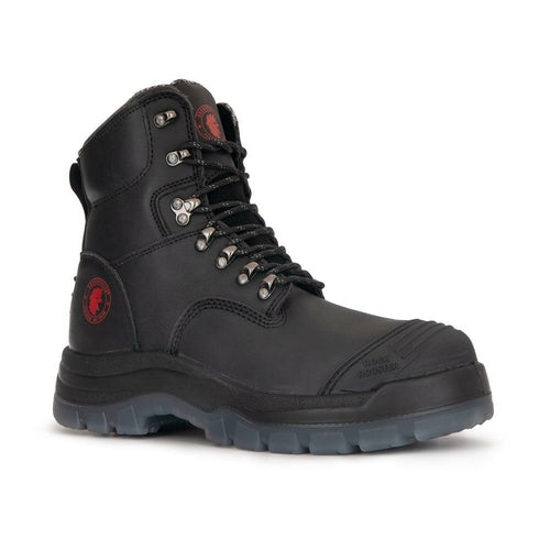 ROCKROOSTER Kensington zip-sided boots in black with durable leather and comfortable sole for work and outdoor use