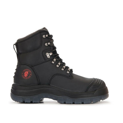 ROCKROOSTER Kensington zip-sided boots in black with durable construction for heavy-duty use