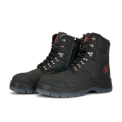 ROCKROOSTER Kensington zip-sided boots in black with waterproof material and sturdy soles