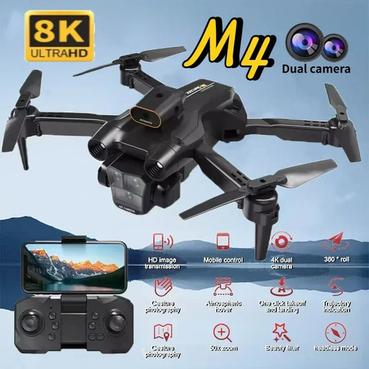 M4 8K professional camera drone by Shophouse Northwest black foldable quadcopter with dual cameras and remote