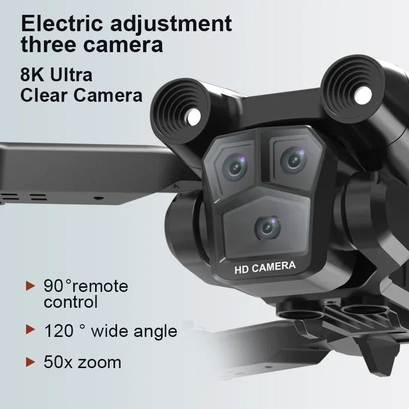 Shophouse Northwest M4 8K professional camera drone close up front triple camera gimbal 120 degree wide angle