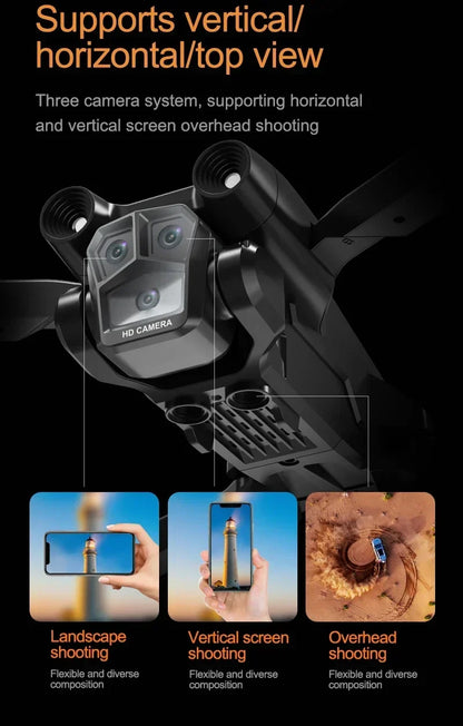 Shophouse M4 8K professional camera drone close up showing three camera system for vertical horizontal and overhead shots