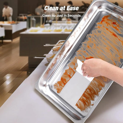 Stainless steel chafing dish buffet set with easy clean feature for hosting events and parties