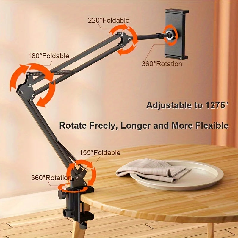 Shophouse Northwest adjustable tablet holder for bed clamp mount arm with 360 rotation and foldable joints