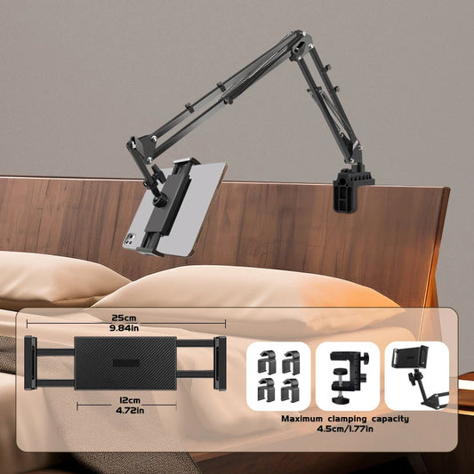 Shophouse Northwest adjustable tablet holder for bed with clamp and adjustable articulating arm for hands free viewing