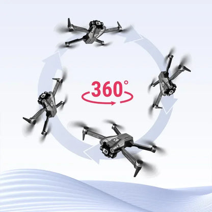Shophouse Northwest Z908 Pro Max GPS drone 8K Dual Camera shown in multiple positions demonstrating 360 degree rotation