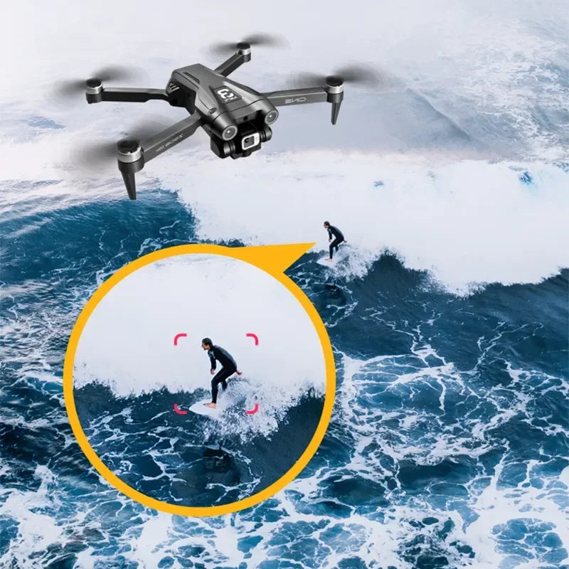 Shophouse Northwest Z908 Pro Max GPS drone 8K Dual Camera filming surfer over ocean with tracking