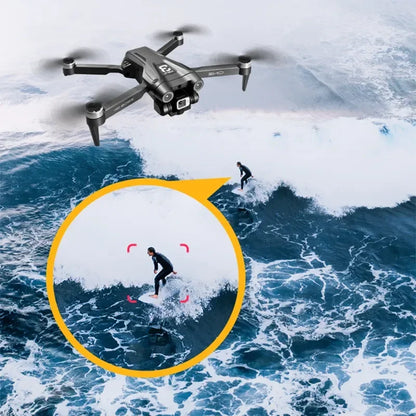 Shophouse Northwest Z908 Pro Max GPS drone 8K Dual Camera filming surfer over ocean with tracking