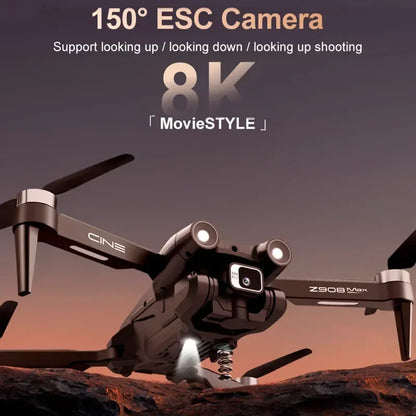 Shophouse Northwest Z908 Pro Max GPS drone 8K Dual Camera in flight with dual front lenses and folding arms
