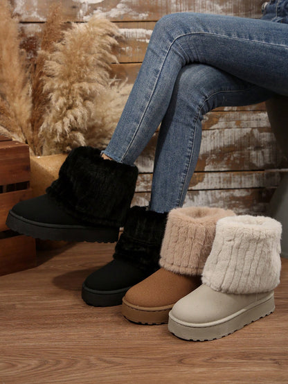 Cozy winter warm boots for women in black, beige, and white styles for comfort and style