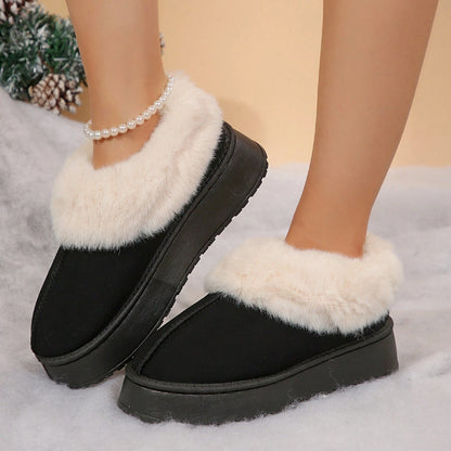 Jumpstudios-BTG womens suede shearling slippers with soft faux fur lining for cozy comfort