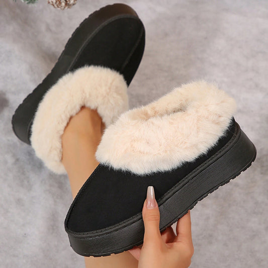 Jumpstudios-BTG womens suede shearling slippers with plush lining for cozy indoor comfort